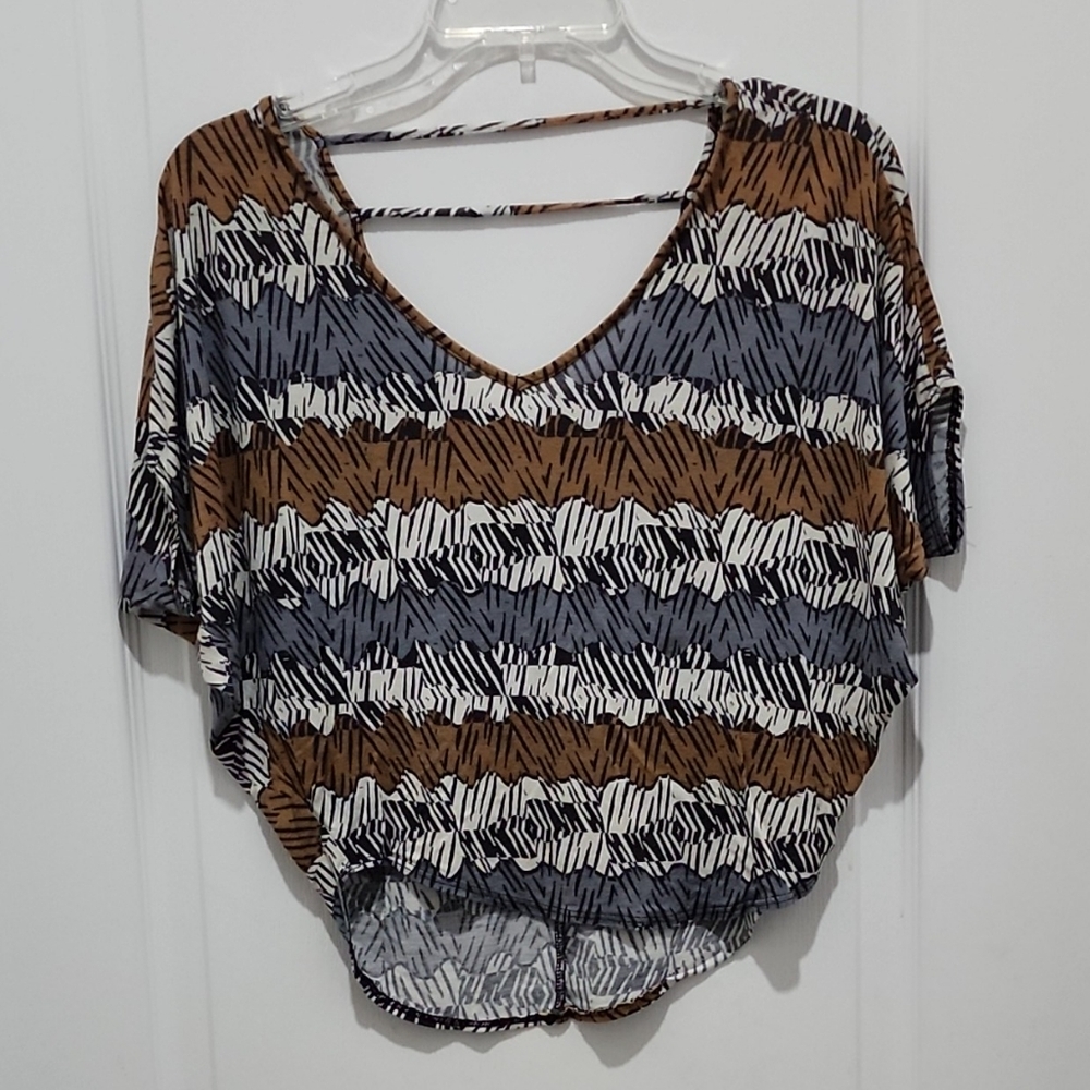 Sweet Claire Zebra Print Brown and Black Blouse #A2508-0007